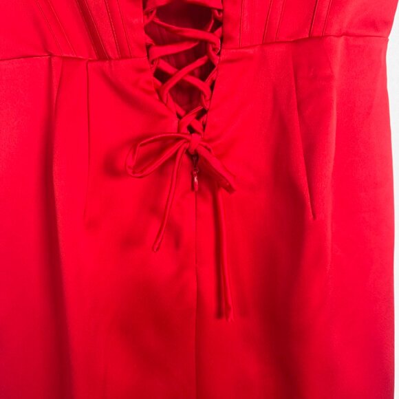 NWOT House of CB Loretta Red Corset Dress with Altered Corset Back size L+ - Picture 7 of 11